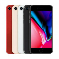 Red, Gold, Silver, and Black Apple iPhone 8 a1863 aligned horizontally 