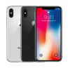 Black and Silver iPhone X A1865 aligned horizontally