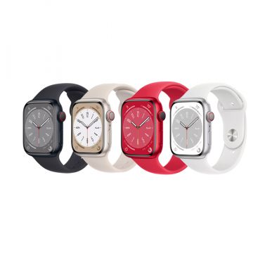 Apple Watch Series 8; Black, Starlight, Red, Silver